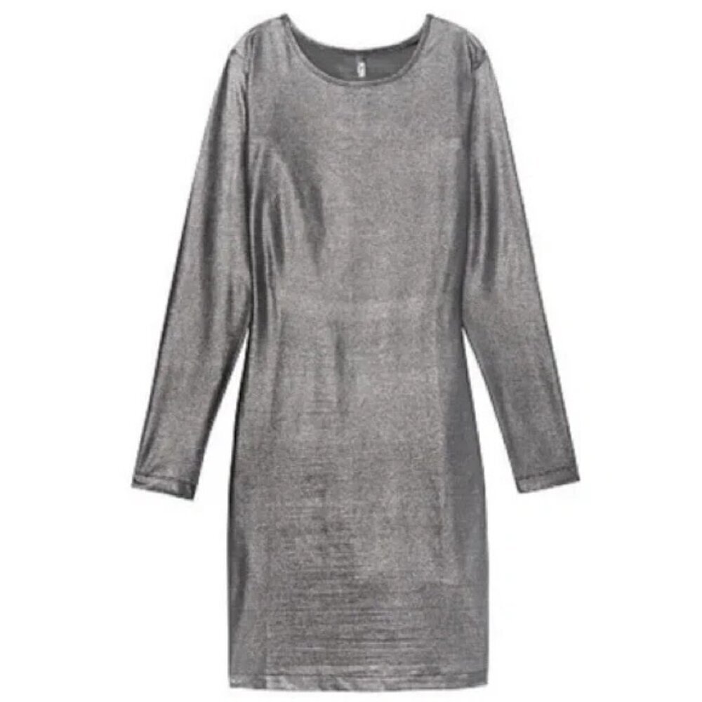 New! Victoria's Secret Sport Sheer Metallic Long Sleeve Mini Dress 35866